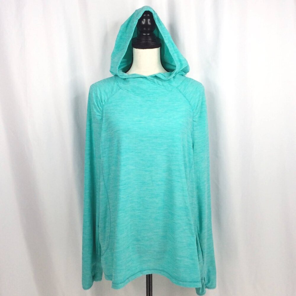 Danskin Now Dri More‎ Pullover Hoodie Top Womens Size XXL Thumbholes High Neck
